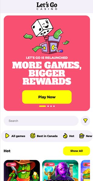 Welcome bonus screen