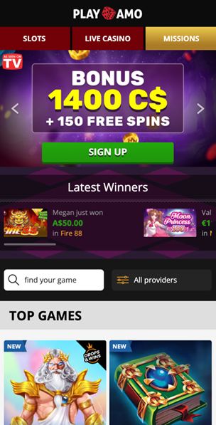 PlayAmo welcome bonus