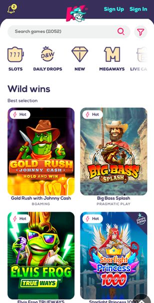 wild fortune slots row