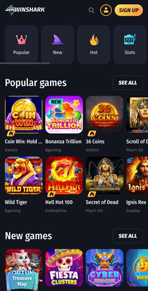 Winshark popular games